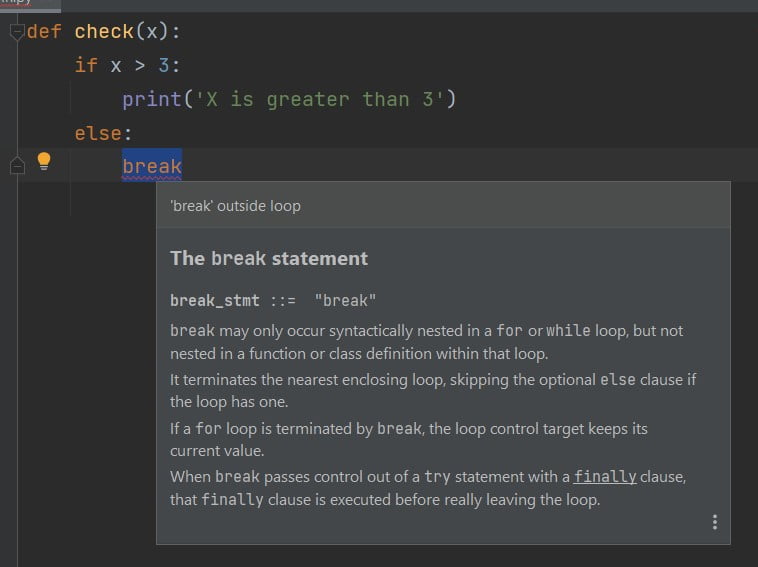 Python if break Example code EyeHunts