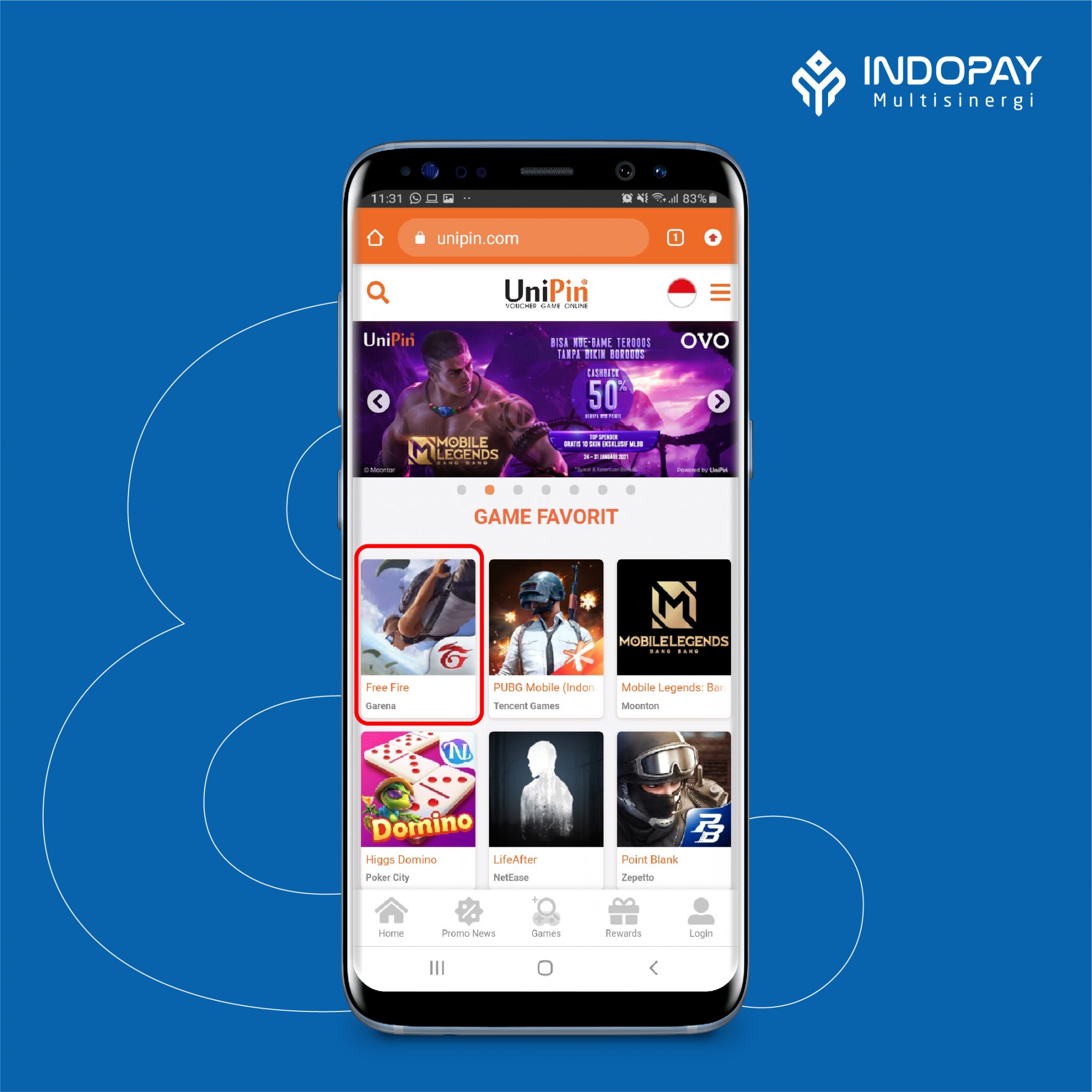 Tutorial Top Up dan Redeem Voucher Unipin Gift Card INDOPAY