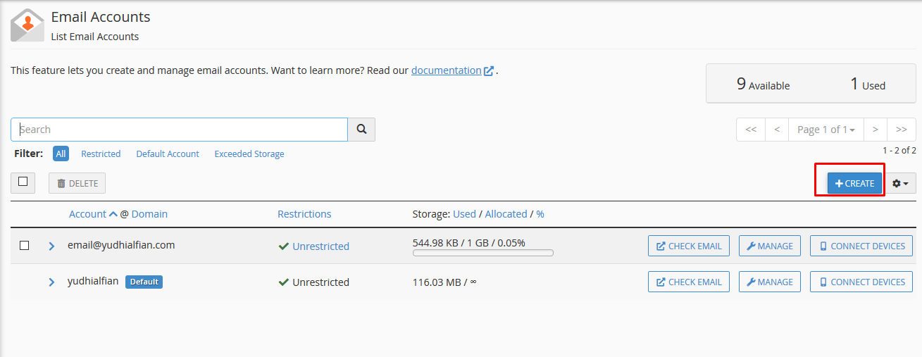 Cara membuat Email Account di Cpanel Kuningan Hosting