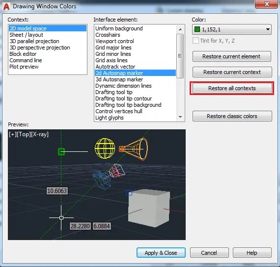 AutoCAD 45 Tutorial Change the background color