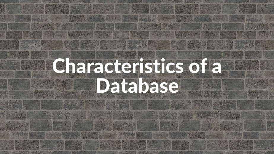 Characteristics of a Database