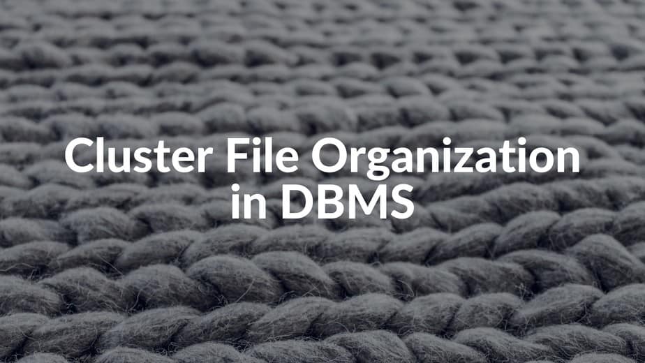 Cluster File Organization in Database Cluster File Organization in