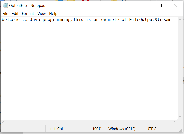 FileOutputStream in Java Java FileOutputStream