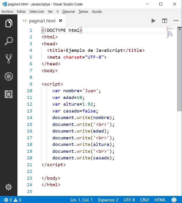 Tutorial de JavaScript Conceptos