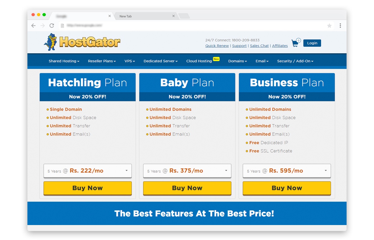 Hostgator India Discount Coupons Web Hosting, Domain and