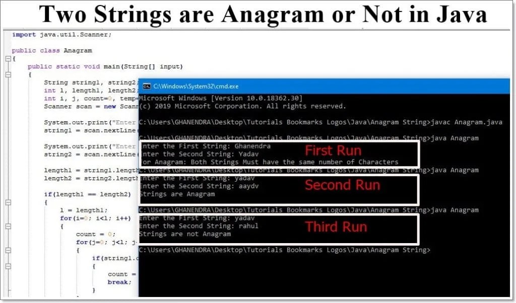 Simple Anagram Program In Java Using String In Just 10 Steps
