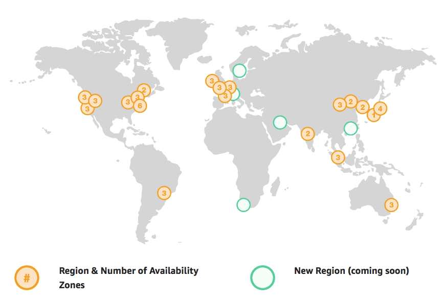 Aws Availability Zones Us Map AWS Global Infrastructure Tutorials Dojo