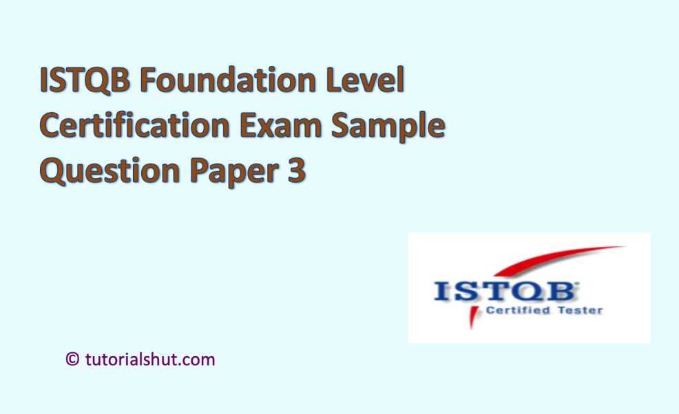 ISTQB Certification Sample Paper 3 Tutorials Hut