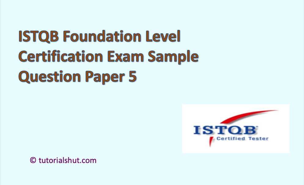 ISTQB Certification Sample Paper 5 Tutorials Hut