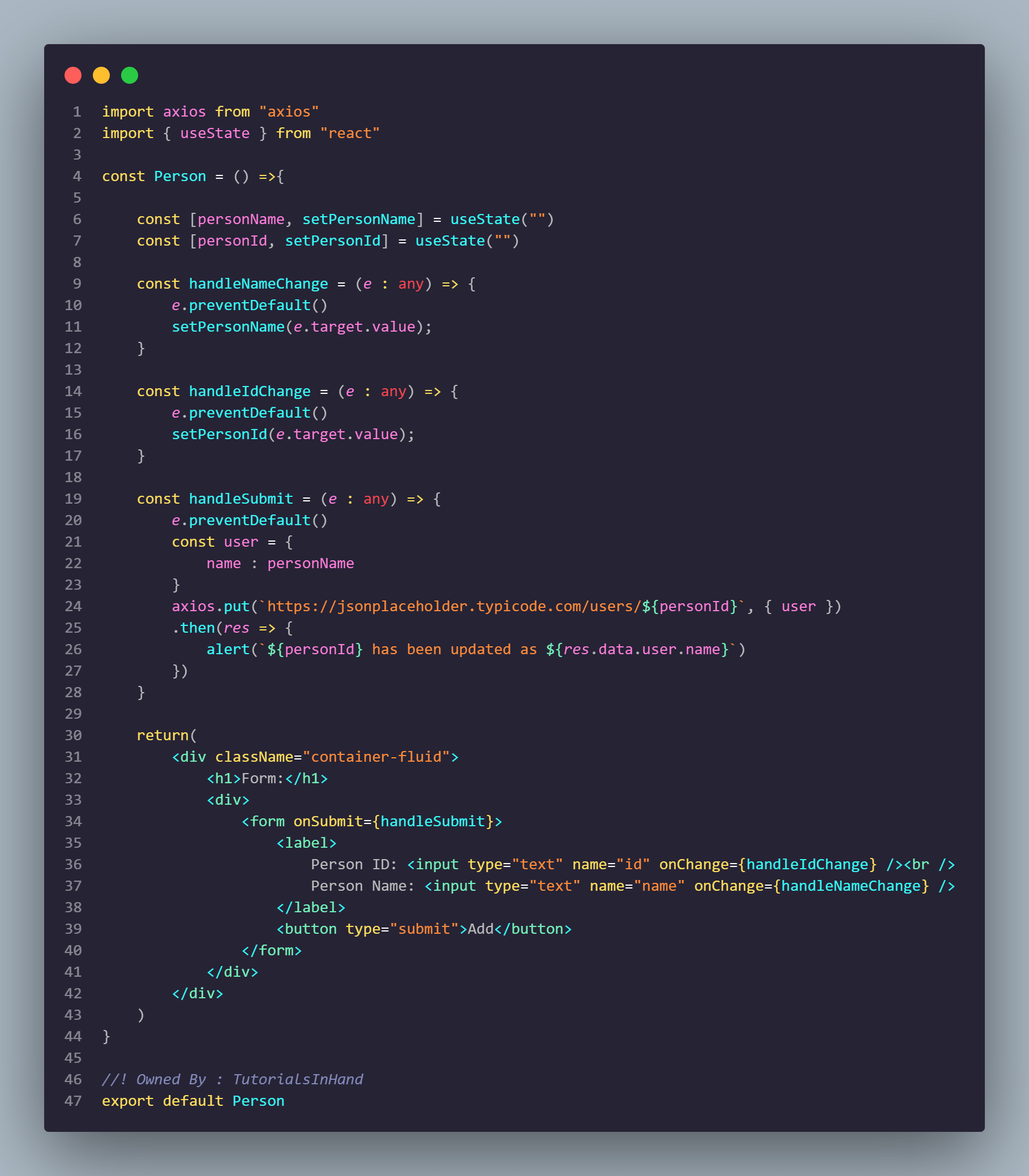 Axios in react typescript for Get, Post, Put and Delete