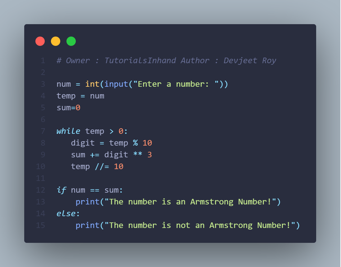 Program to check armstrong number in python