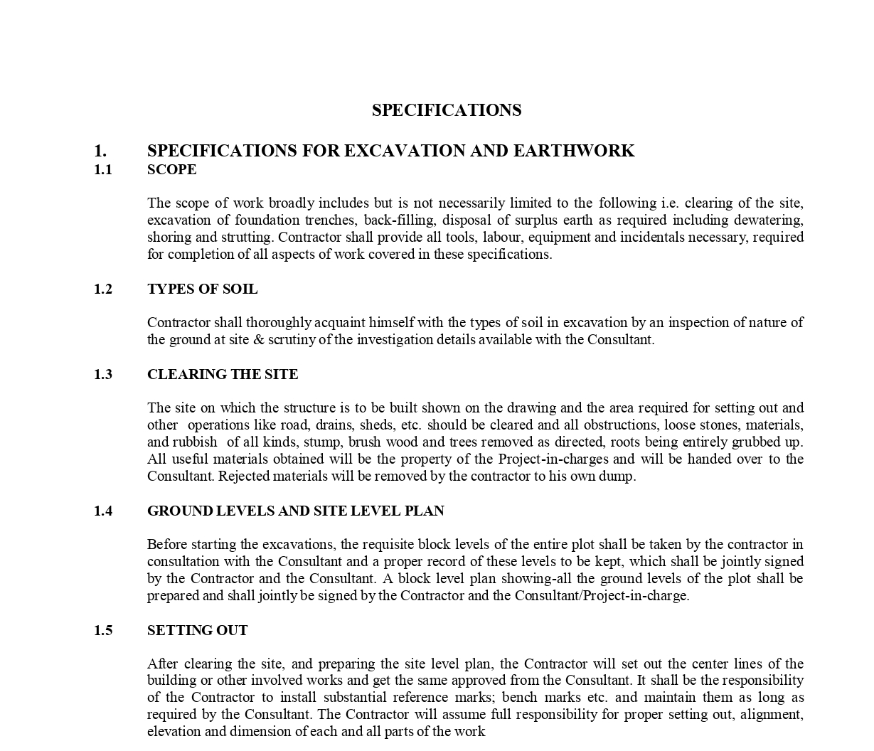 Terms used in Contract Document for Civil Construction Tutorials Tips