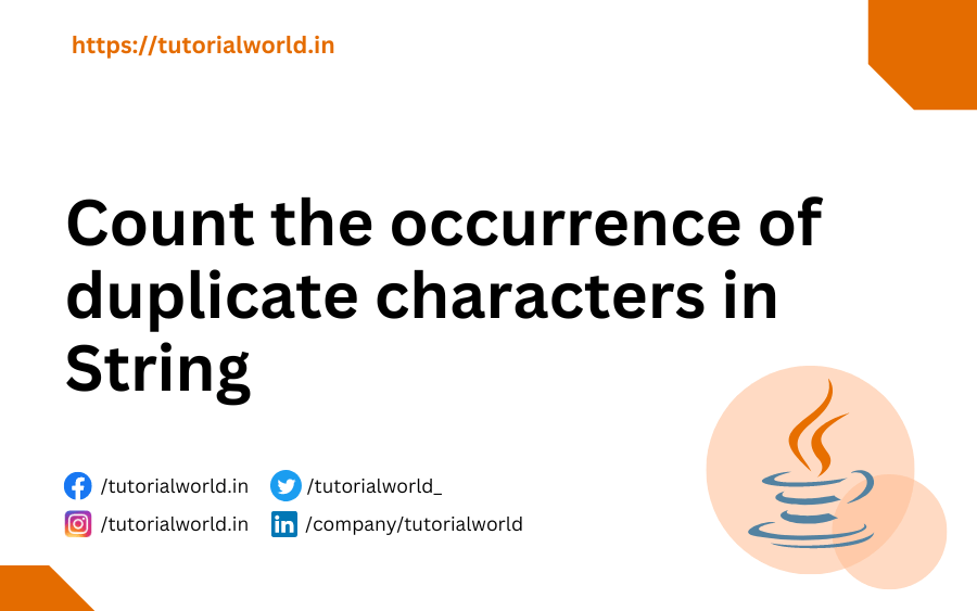 Java Program to count the occurrence of duplicate characters in String