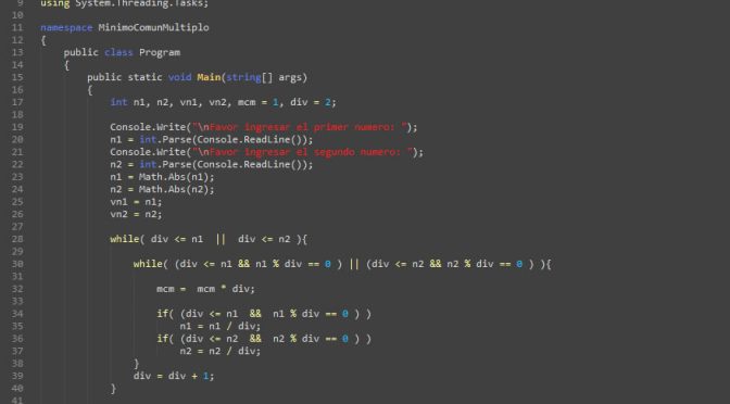 ciclo while visualStudio c (minimo comun multiplo)Tutorias.co