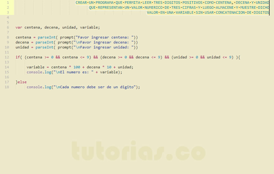 sentencia ifelse + javascript (variable centena decena unidad