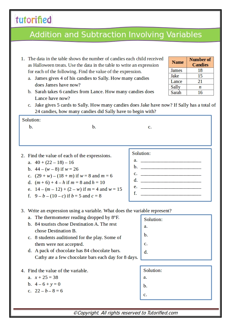 5th Grade Common Core Math Worksheets