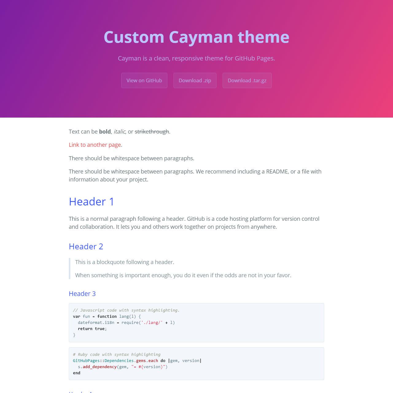 GitHub sirius93/caymanthemecustom Custom Cayman is a Jekyll theme