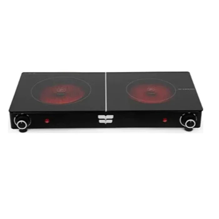 FRESH Ceramic Electric Hot Plate Double 2800 Watt Black Technology