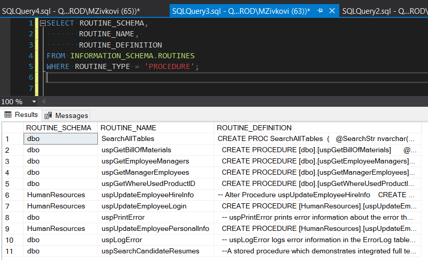SQL search for SQL Server objects TV