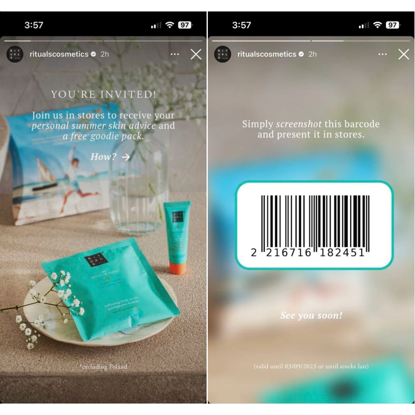 Free Rituals Cream & Body Scrub Set Free Samples by MAIL, Freebies