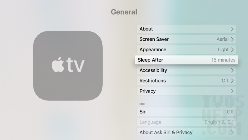 Howto Change the Time When Apple TV Sleeps tvOS Help