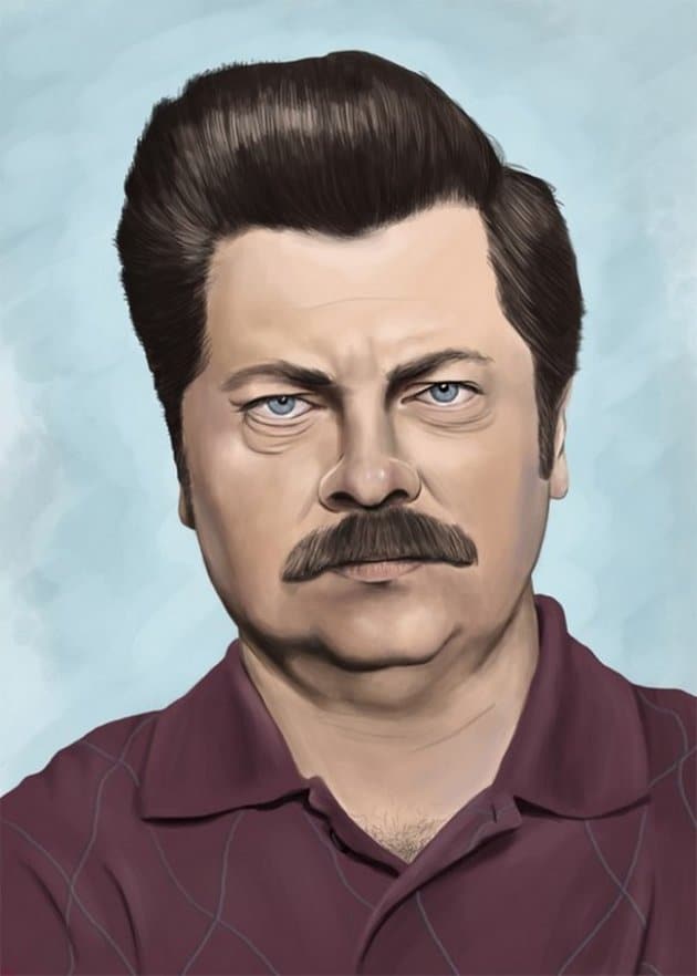 A Gallery of Artistic Tributes to Ron Swanson TVovermind