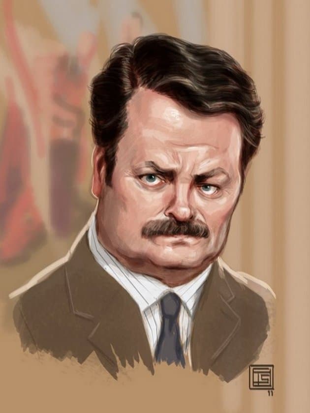 A Gallery of Artistic Tributes to Ron Swanson TVovermind