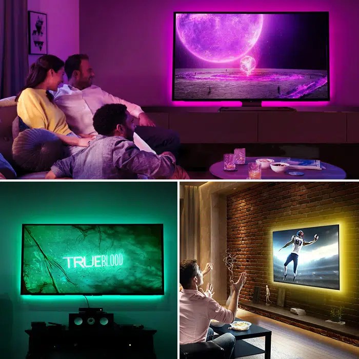 How to put led lights on TV using led strips? behind & around TV