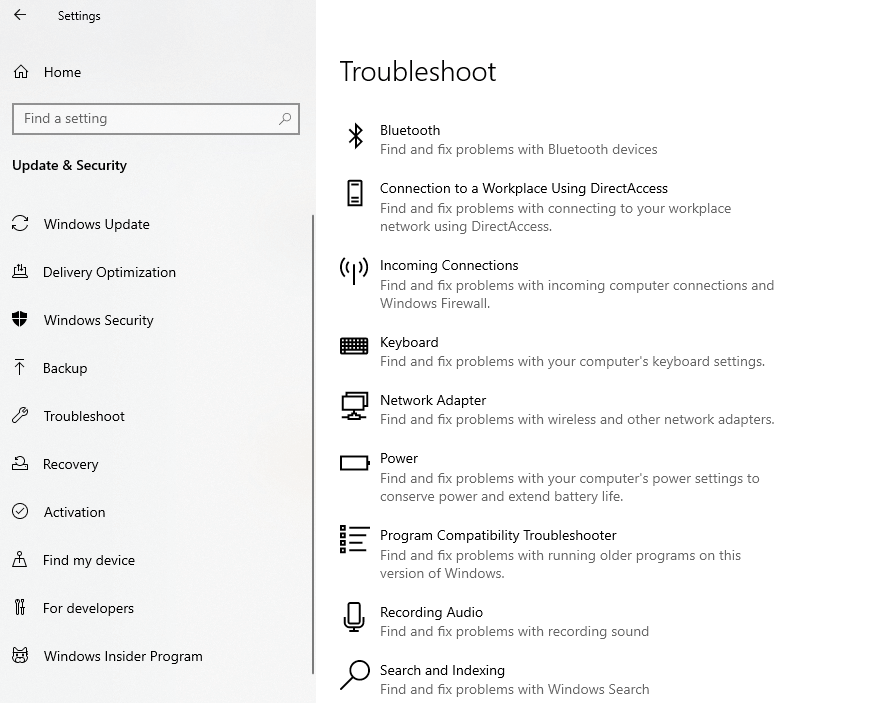 windows 10 power management troubleshooter