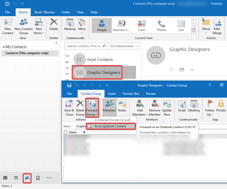 How to add email to outlook contacts paaswhite