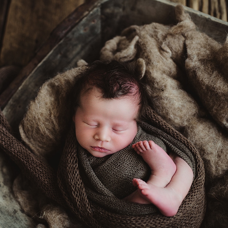 Newborn Straightjacket Pose Short Twig & Olive