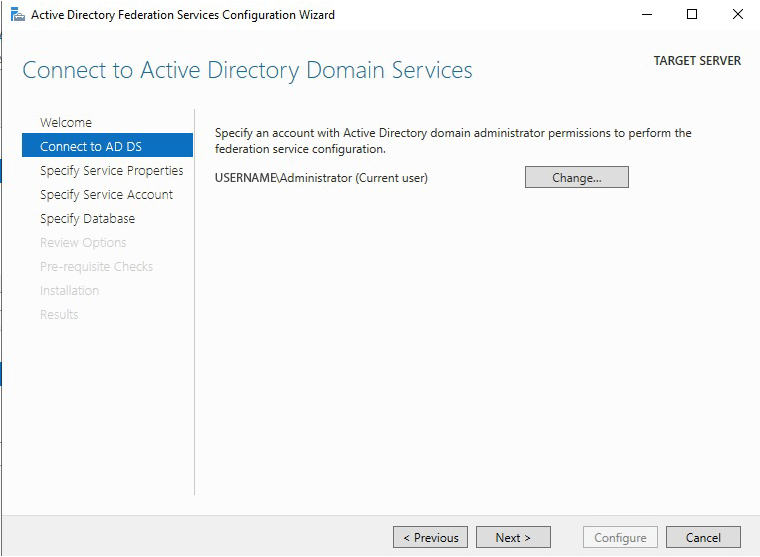 Configure Active Directory Federation Services—Portal for.
