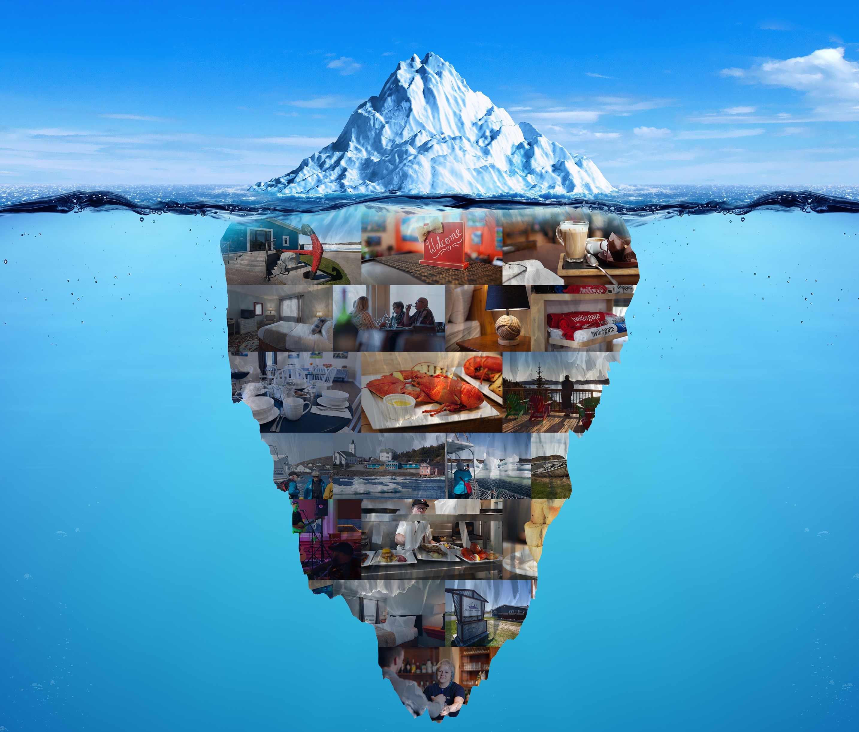 Iceberg Hidden Danger And Global Warming Concept Twillingate Tourism, Newfoundland, Canada