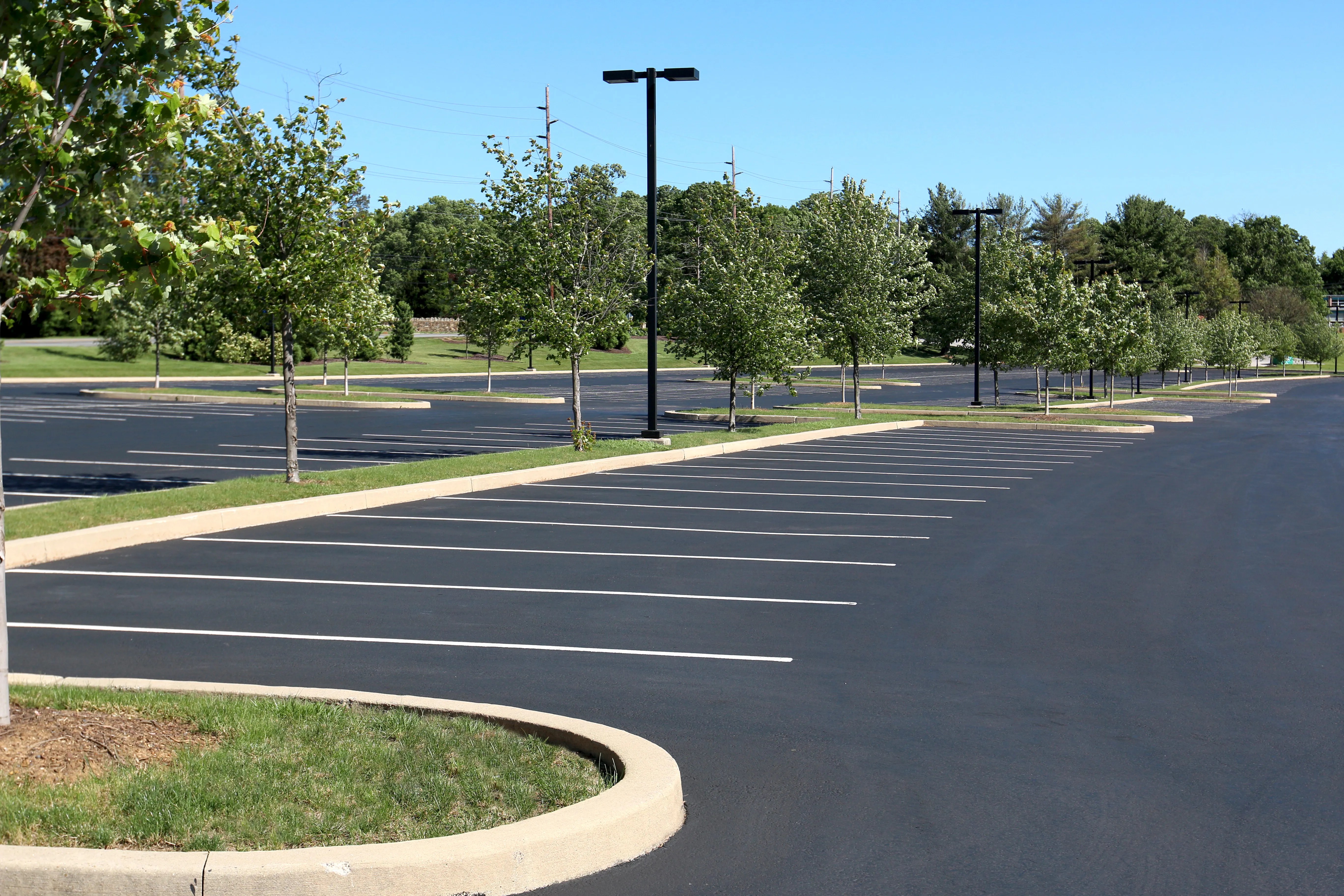 summertime empty parking lot Twin City Sweeping
