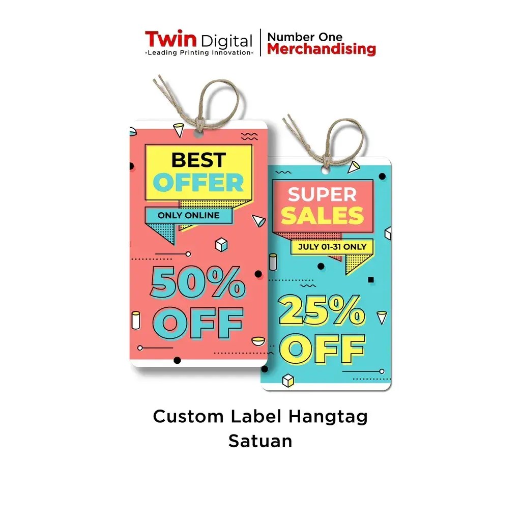 Hang Tag Baju Custom / Hang Tag Label Pakaian Twin Digital