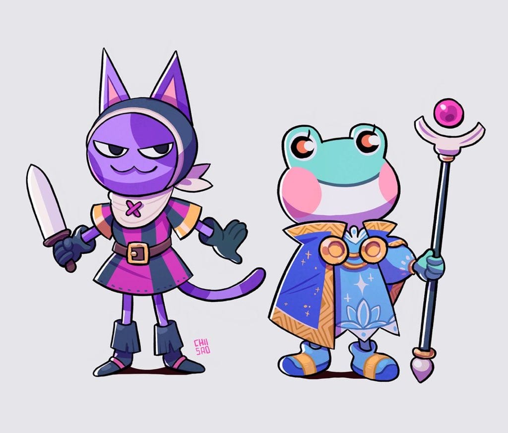 Artist Reimagines Animal Crossing Critters as RPG Heroes Twinfinite
