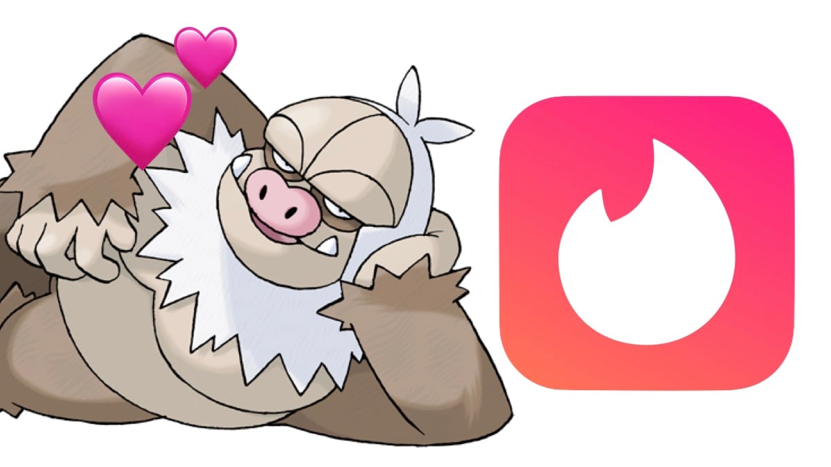 Slaking with Tinder logo and hearts