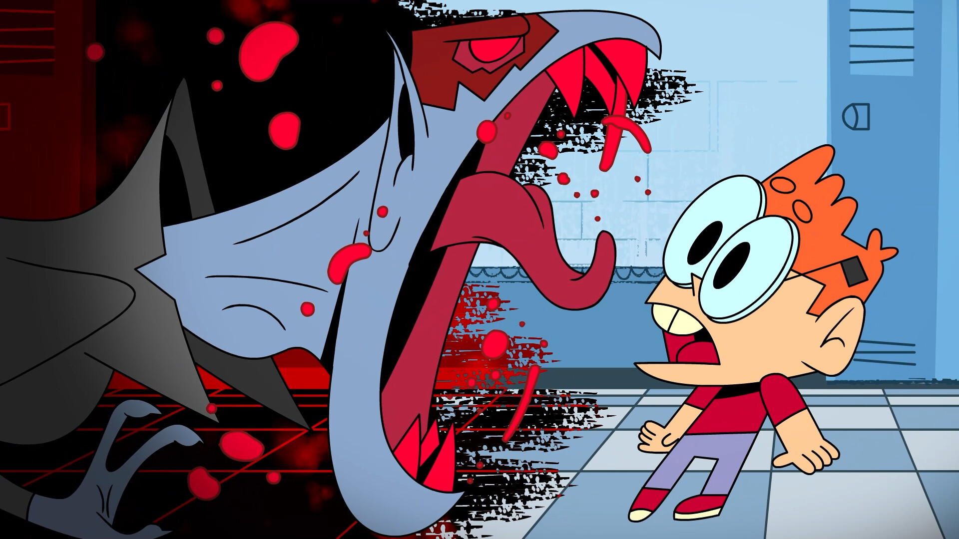 BLUD Interview - a character is threatened by a huge vampire