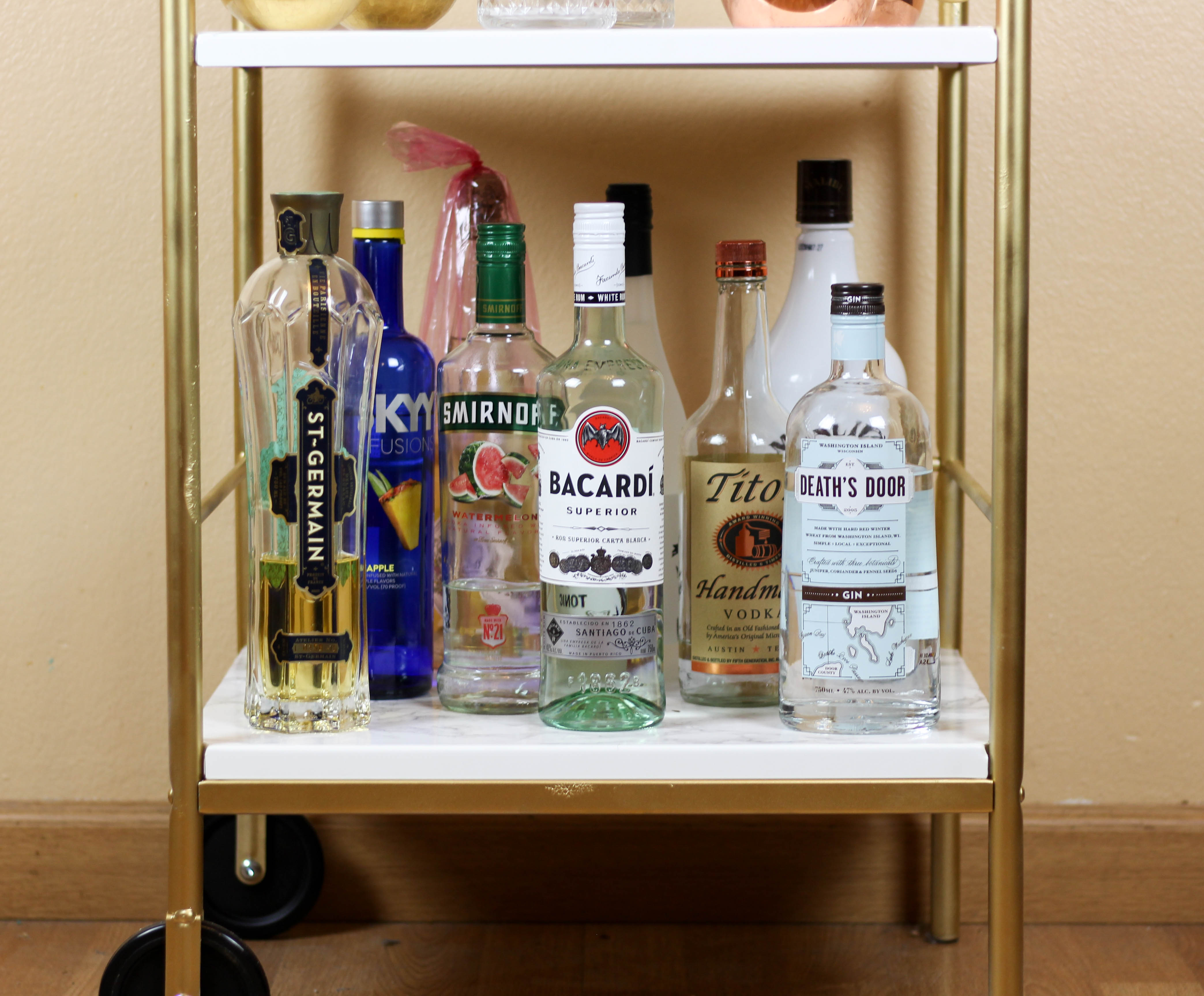 IKEA Hack Gold & Marble Bar Cart Twinspiration