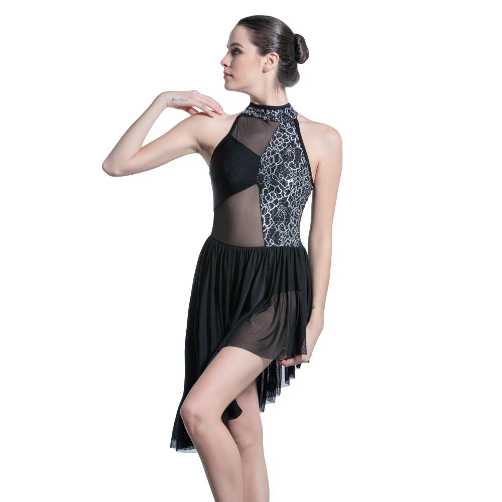 Black Mesh Dance Costume Twirling Ballerinas