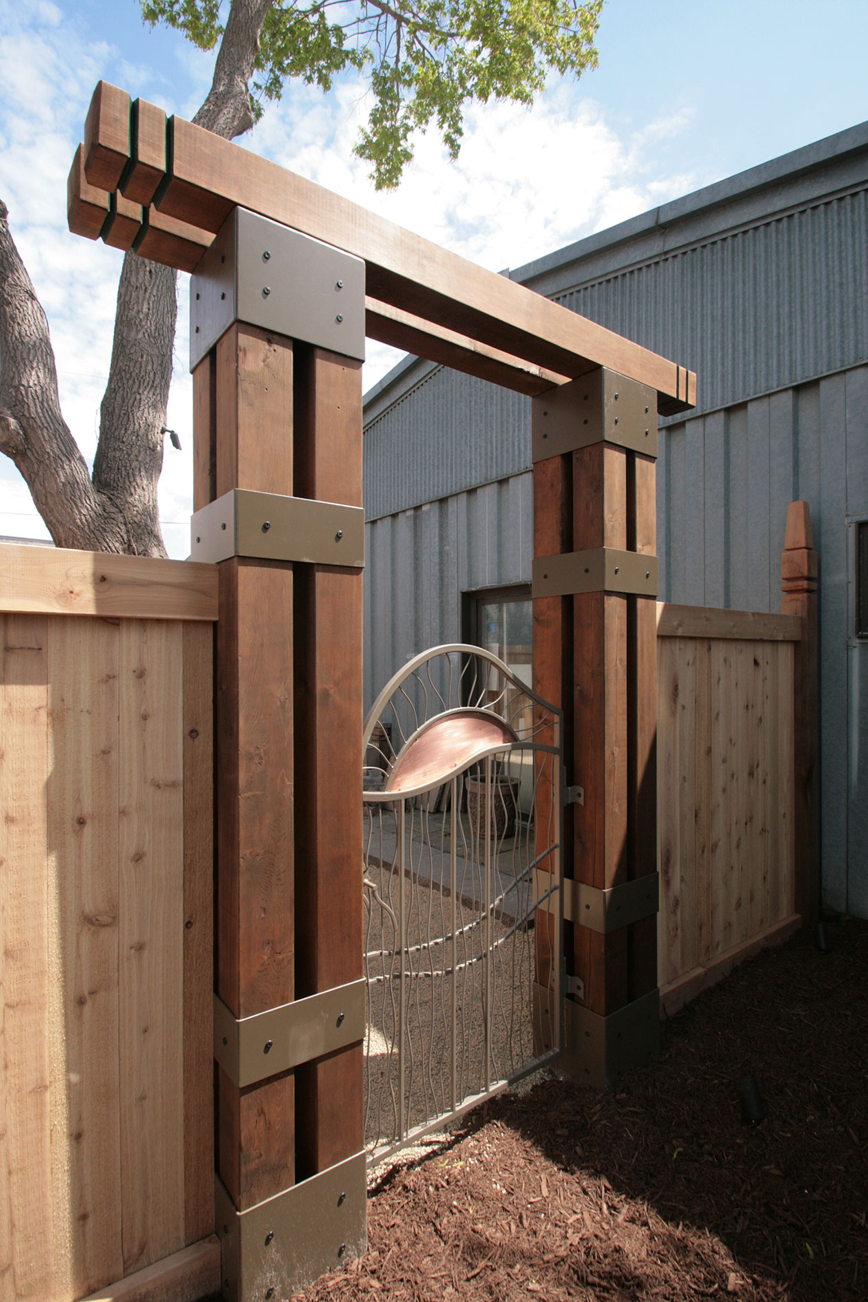 Custom Metal Privacy Gate by Metalsmith's Designs Twisted Elements