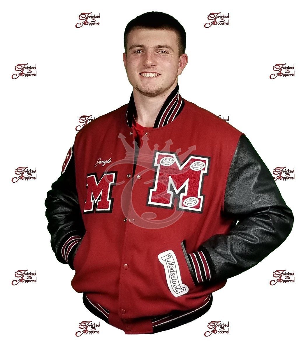 Modesto High Angle Custom Letterman Jackets Twisted3 Apparel