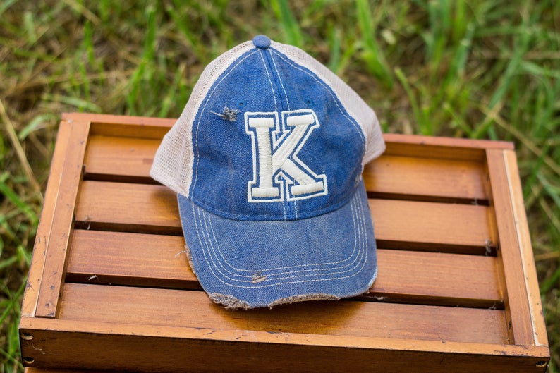 Kentucky K Ball Cap, K Distressed Cap, Kentucky Hat Twisted Papertini
