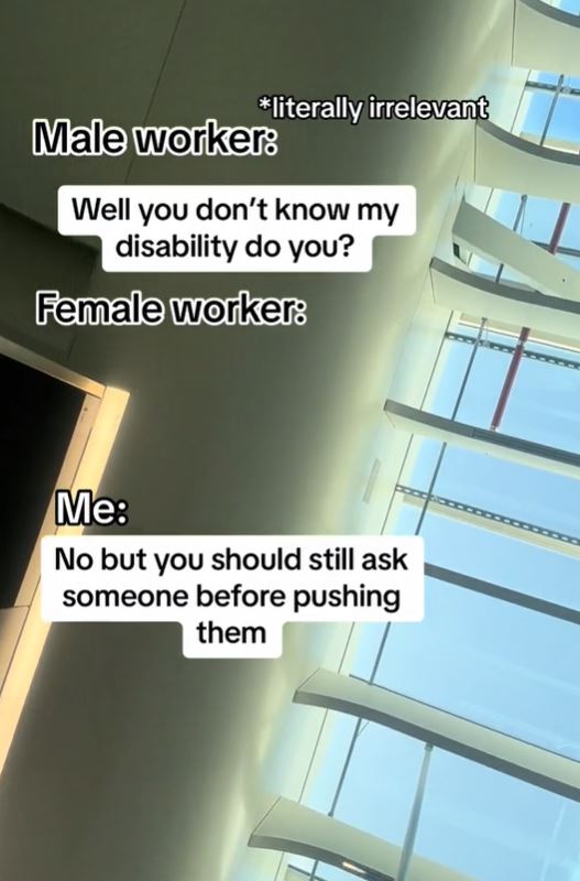 ‘I’m asking that my basic human rights are being respected.’ Woman In