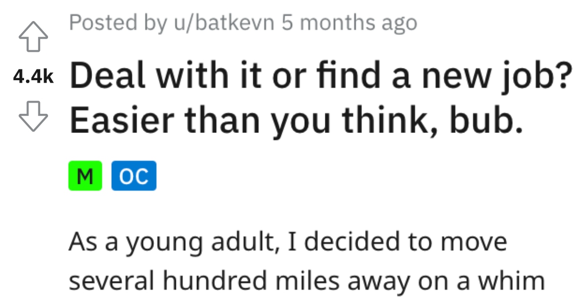 His Boss Put Him In A Bad Position At Work And Told Him To Deal With It