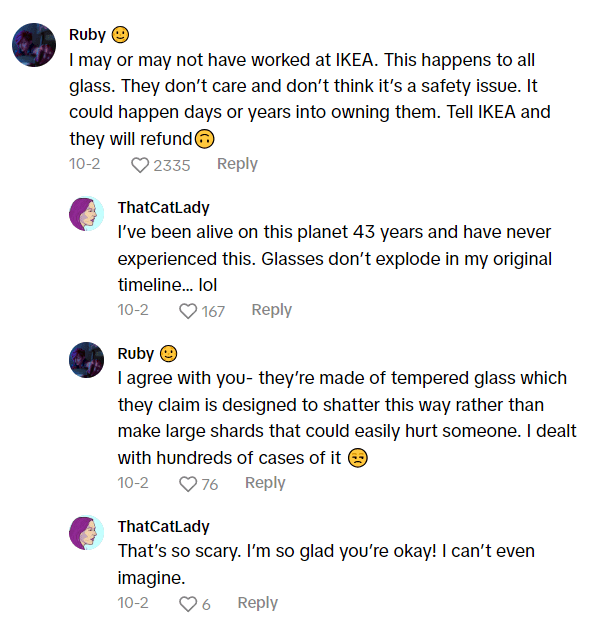 IKEA Customer Says His Kitchen Glasses Are Randomly Breaking And