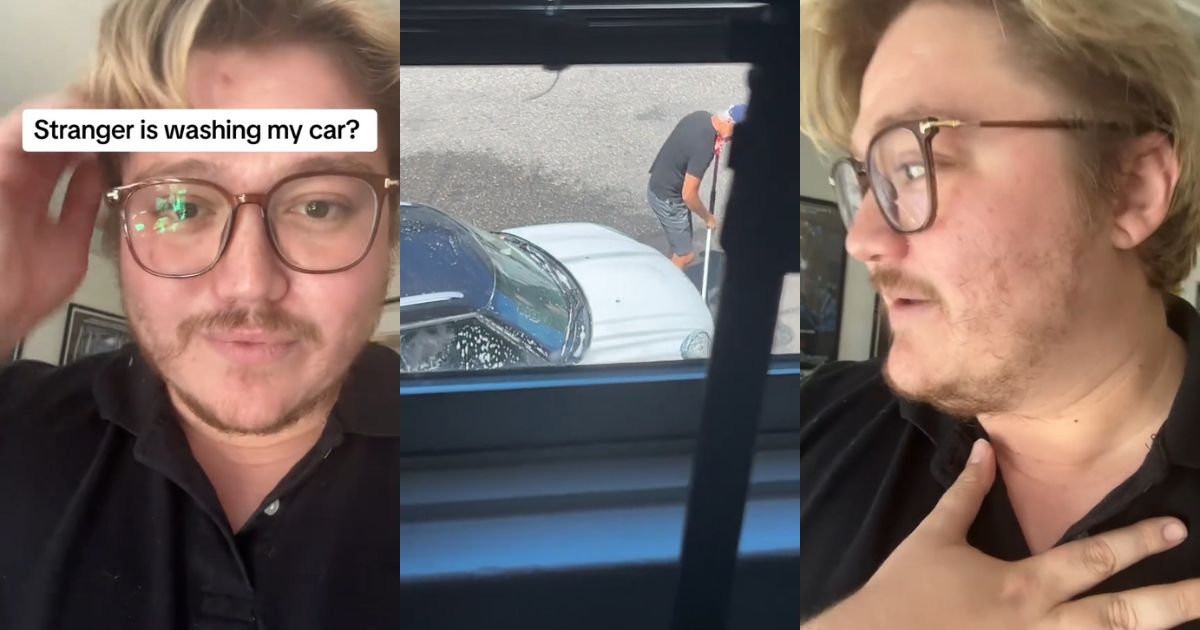 He Was Working From Home When He Looked Out To See A Stranger Washing