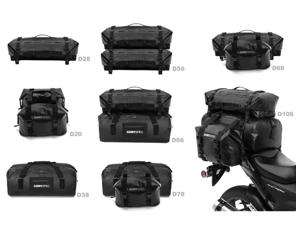 DrySpec D28 DualEnd Waterproof Motorcycle Dry Bag 28L