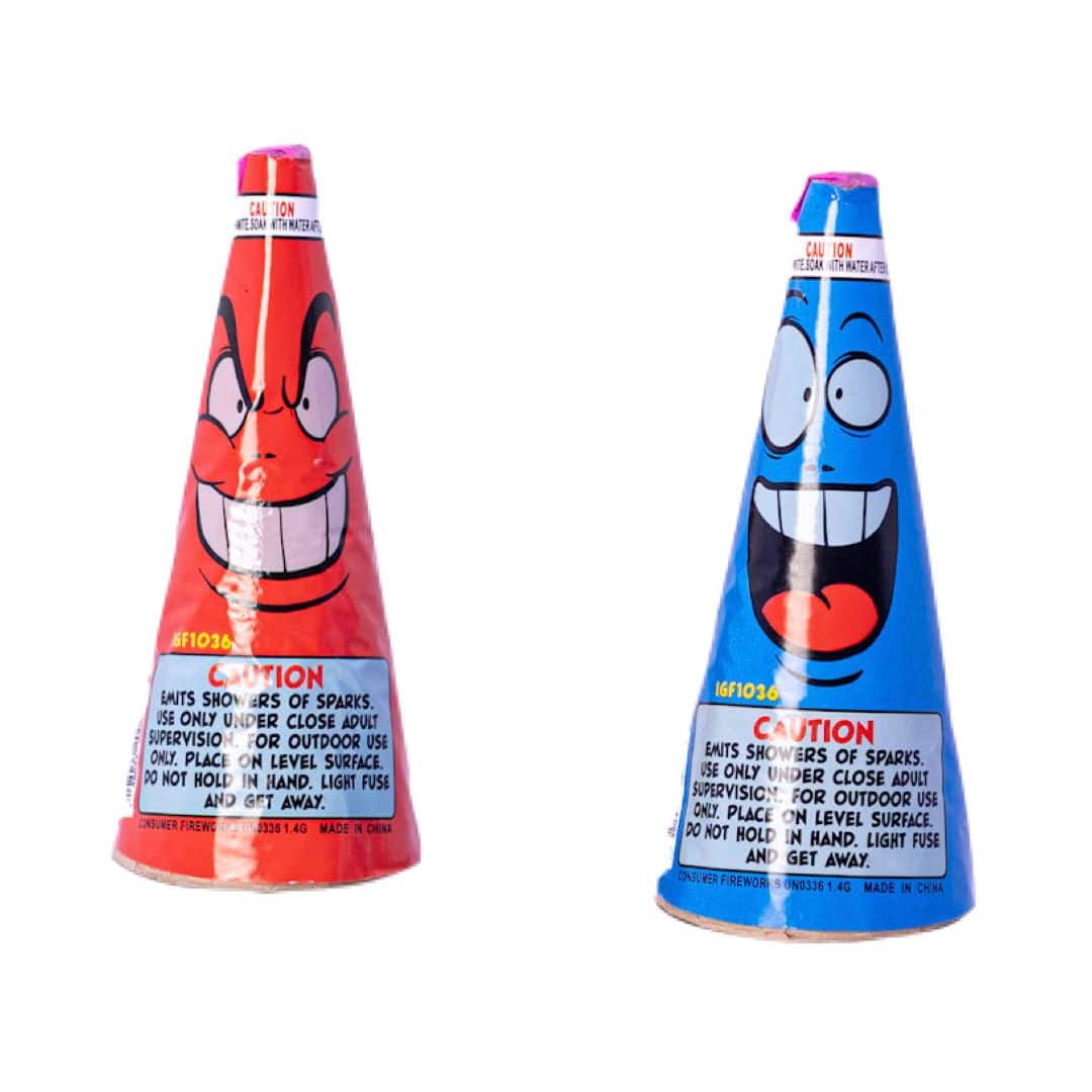 Cone Head Fountain 8″ (Case of 18 packs of 2) Twisted Thunder Fireworks