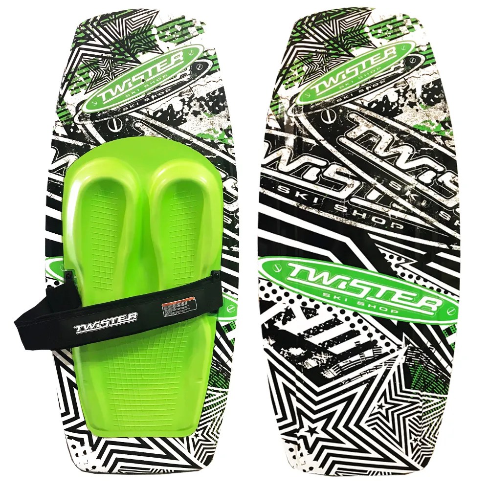 Twister Graffiti Fibreglass Kneeboard Green Including Hook Twister